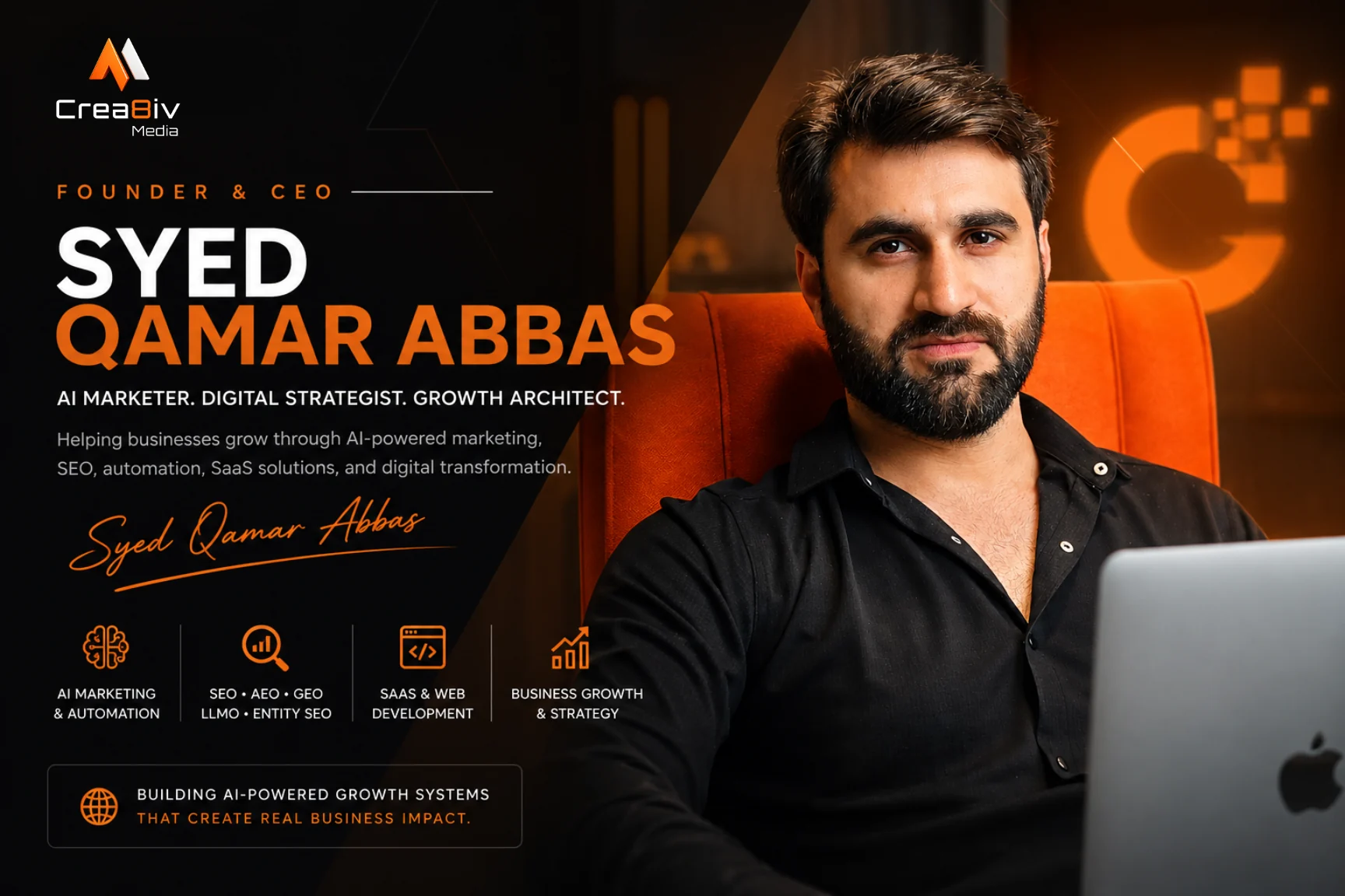 Syed Qamar Abbas, Founder and CEO of Crea8iv Media digital marketing agency